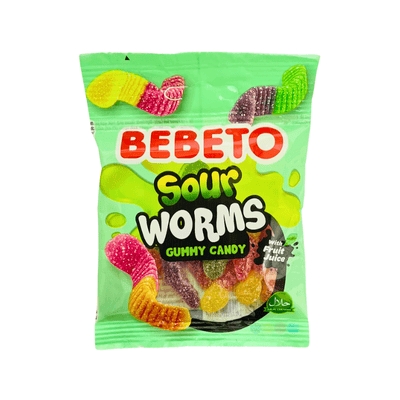 Bebeto Sour Worms Gummy Candy 18g