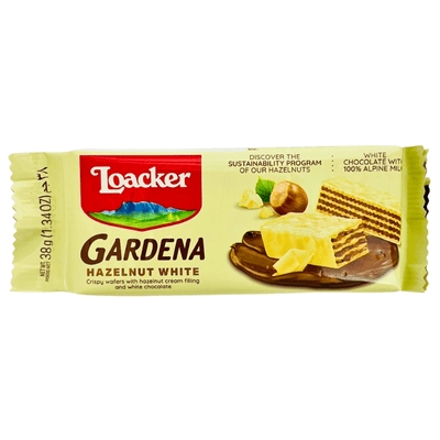 Loacker Gardena Hazelnut White 38g