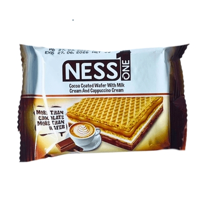 Ness Cocoa Coated Wafer With Milk Cream And Cappuccino Cream 30g