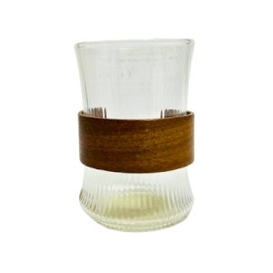 Glass Tea Cup with Wooden Sleeve