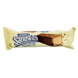 Elegance Sandwich Chocolate Coated Wafer With Vanilla Cream 50g