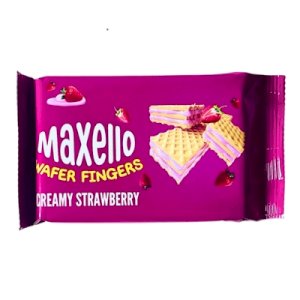 Maxello Wafer Fingers Creamy Strawberry 40g