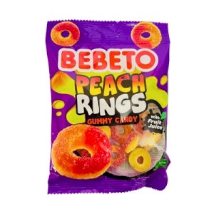 Bebeto Peach Rings Gummy Candy 80g