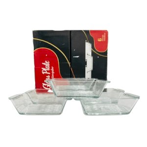 Glass Plate Rectagular For Nuts *6pcs
