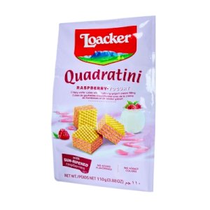 Loacker Crispy Wafer Quadratini Raspberry-Yogurt 110g