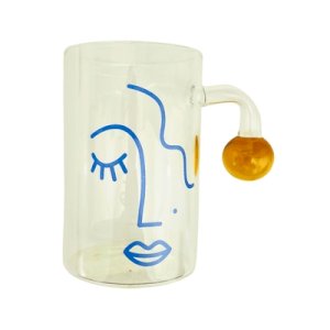 Glass Mug - Face Design
