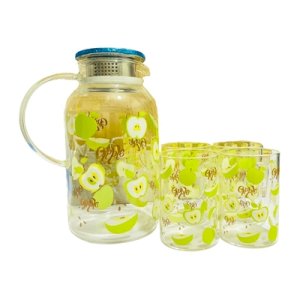 Glass Water Jug With 4 Cups Set